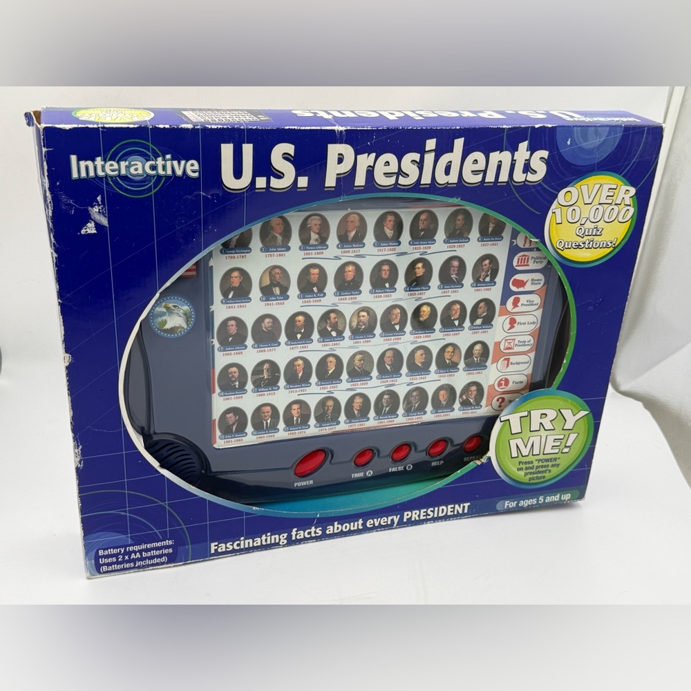 Interactive US Presidents 43 Presidents 2001 Scientific Toys Working Vintage,